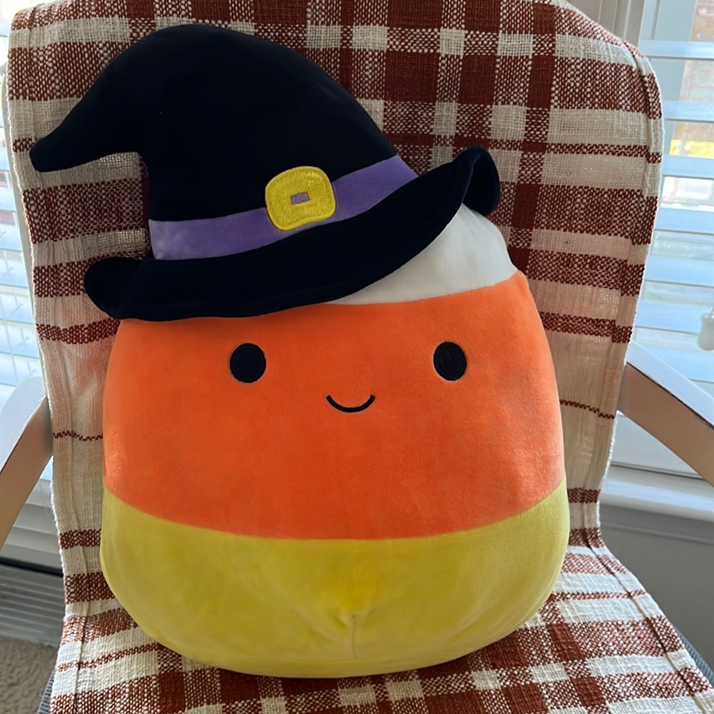 EUC Cannon the Candy Corn with Witch Hat, Fall / Halloween Squishmallow Plush